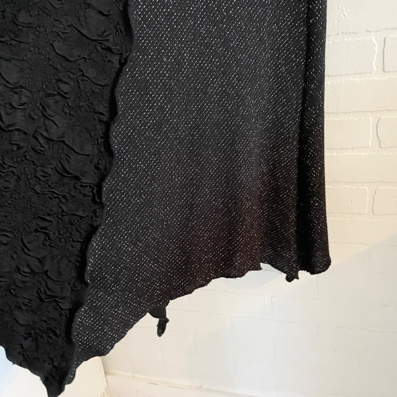 Vintage Y2K Goth Asymmetrical Mixed Texture Hanky Hem Midi Maxi Skirt XL Goth - Picture 11 of 13